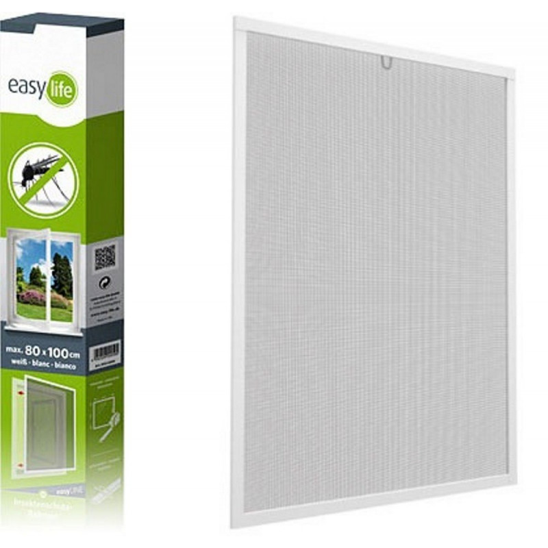 Insektenschutz-Spannrahmen aus Aluminium für Fenster | 130x150 cm | weiß