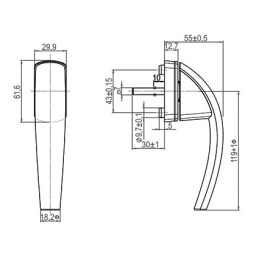 Fenstergriff ROTO SWING  | mit Druckknopf | weiß