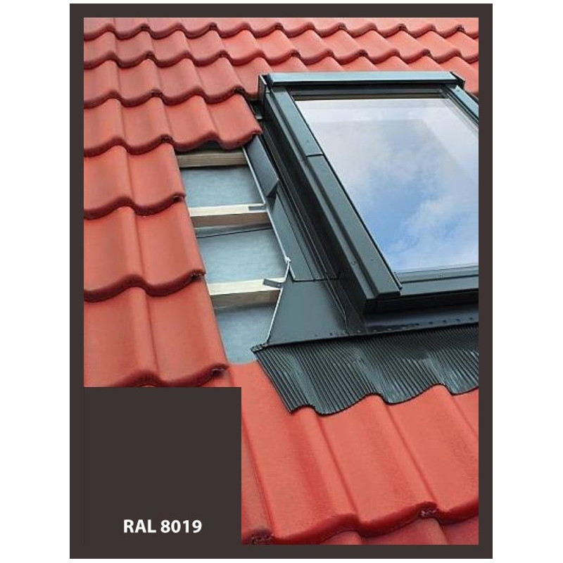 Lemování pro střešní okno 55x78 cm, hnědá RAL 8019, profilovaná krytina