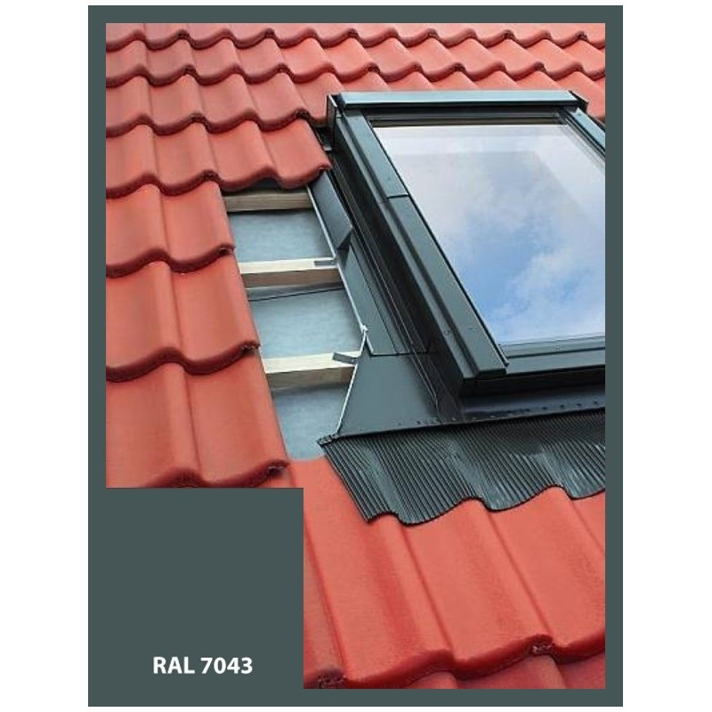 Eindeckrahmen für Dachfenster | 78x140 cm (780x1400 mm) | grau | für Profil Bedachung