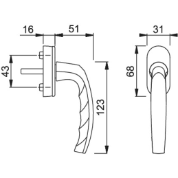 Fenstergriff | Aluminium | HOPPE Secustik | silber