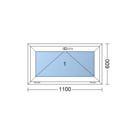 Kunststofffenster | 110x60 cm (1100x600 mm) | weiß | Kipp-Fenster