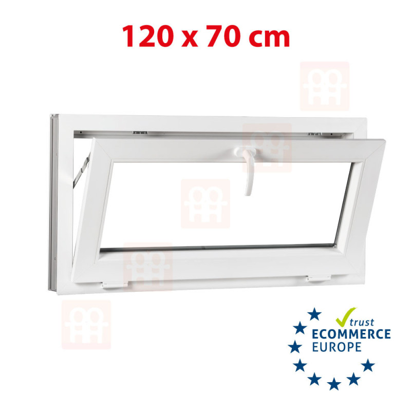 Kunststofffenster | 120x70 cm (1200x700 mm) | weiß | Kipp-Fenster | 6 Kammern Kunststofffenster | 120x70 cm (1200x700 mm) | weiß | Kipp-Fenster | 6 Kammern