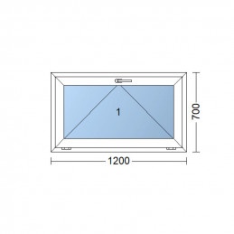 Kunststofffenster | 120x70 cm (1200x700 mm) | weiß | Kipp-Fenster | 6 Kammern