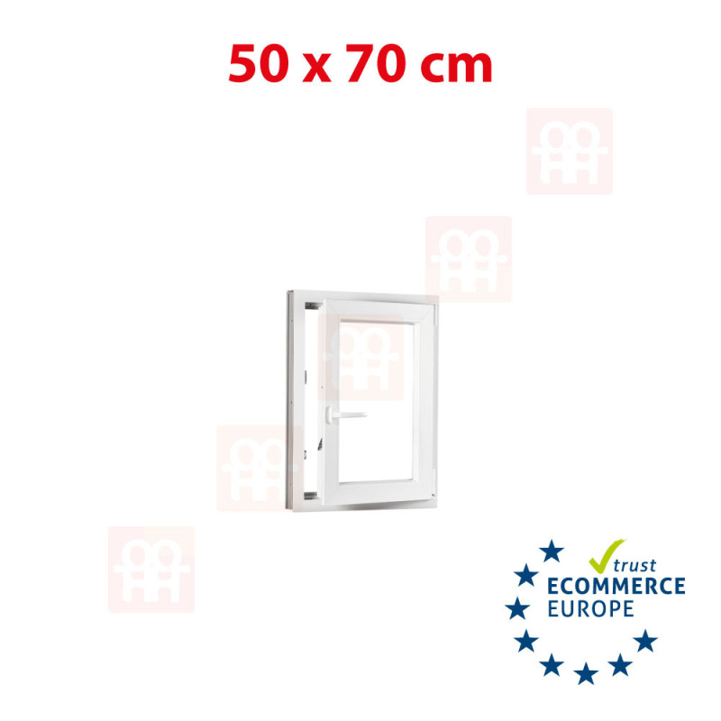 Kunststofffenster | 50 x 70 cm (500 x 700 mm) | weiß | Dreh-Kipp-Fenster | rechts Kunststofffenster | 50 x 70 cm (500 x 700 mm) | weiß | Dreh-Kipp-Fenster | rechts