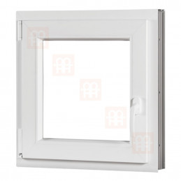 Kunststofffenster | 55x55 cm (550x550 mm) | weiß | Dreh-Kipp-Fenster | links 