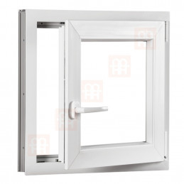 Kunststofffenster | 90x90 cm (900x900 mm) | weiß | Dreh-Kipp-Fenster | rechts | 6 Kammern