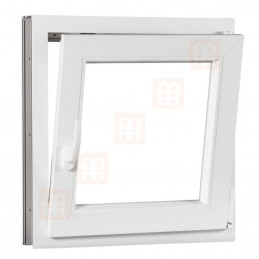 Kunststofffenster | 90 x 90 cm (900 x 900 mm) | weiß | Dreh-Kipp-Fenster | rechts