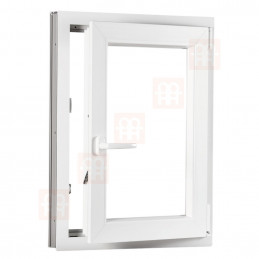 Kunststofffenster | 90 x 110 cm (900 x 1100 mm) | weiß | Dreh-Kipp-Fenster | rechts 