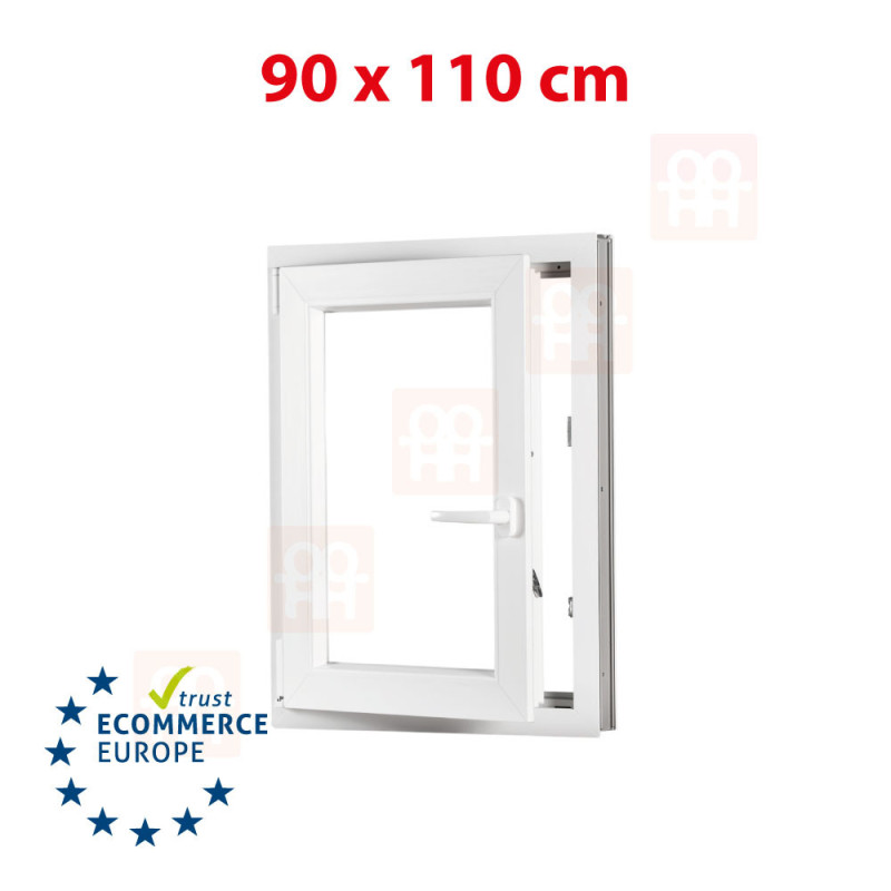 Kunststofffenster | 90 X 110 Cm (900 X 1100 Mm) | Weiß | Dreh-Kipp