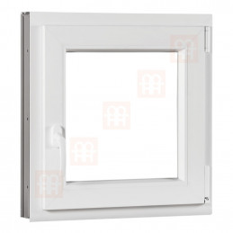 Kunststofffenster | 100x100 cm (1000x1000 mm) | weiß | Dreh-Kipp-Fenster | rechts | 6 Kammern