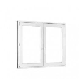 Kunststofffenster | 130x110 cm (1300x1100 mm) | weiß | Zweiflügelige ohne Pfosten | rechts 