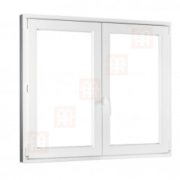 Kunststofffenster | 150x150 cm (1500x1500 mm) | weiß | Zweiflügelige ohne Pfosten | rechts