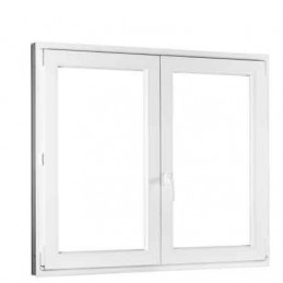 Kunststofffenster | 180x150 cm (1800x1500 mm) | weiß | Zweiflügelige ohne Pfosten | rechts