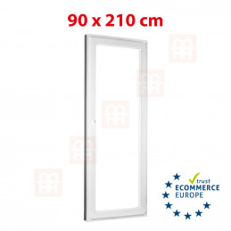 Kunststofftür | 90 x 210 cm (900 x 2100 mm) | weiß | Balkontüren | Dreh-Kipp | rechts | 5 Kammern
