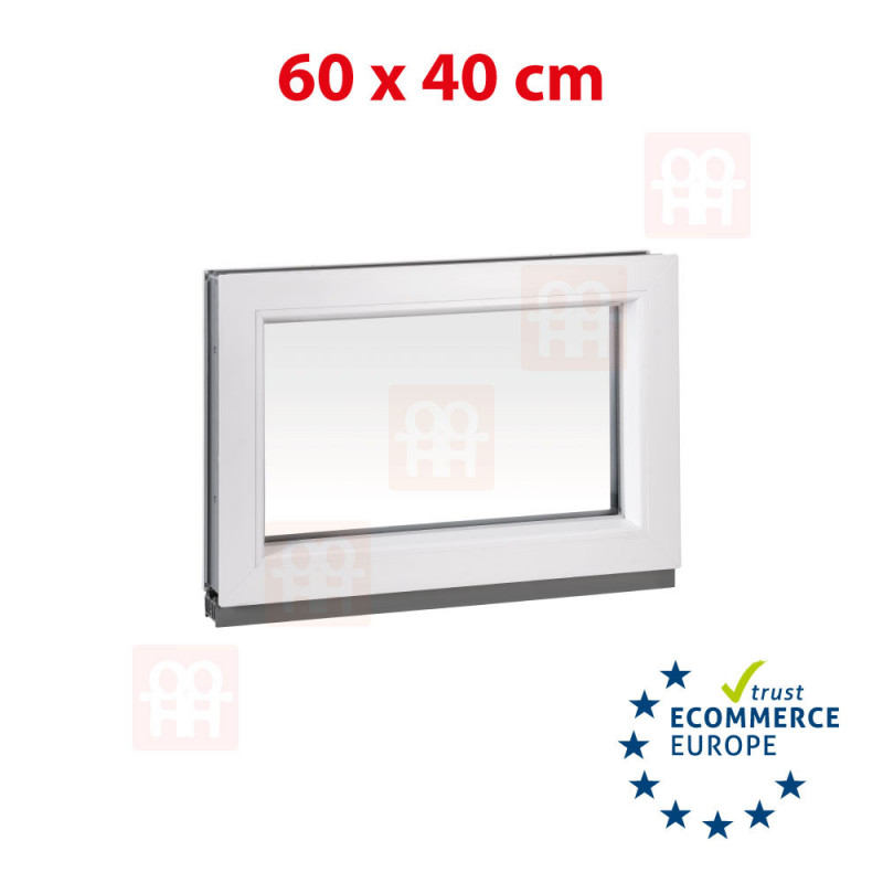 Kunststofffenster | 60x40 cm (600x400 mm) | weiß | festverglast (kann nicht geöffnet werden)