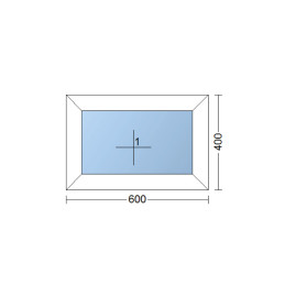 Kunststofffenster | 60x40 cm (600x400 mm) | weiß | festverglast (kann nicht geöffnet werden)