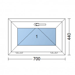 Kunststofffenster | 70x44 cm (700x440 mm) | weiß | Kipp-Fenster
