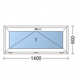 Kunststofffenster | 140x60 cm (1400x600 mm) | weiß | Kipp-Fenster