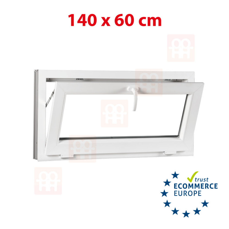 Kunststofffenster | 140x60 cm (1400x600 mm) | weiß | Kipp-Fenster