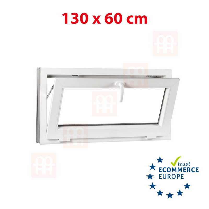 Kunststofffenster | 130x60 cm (1300x600 mm) | weiß | Kipp-Fenster