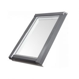 Dachfenster Kunststoff | 78x140 cm (780x1400 mm) | weiß mit grauer Blecheinrahmung | SKYLIGHT