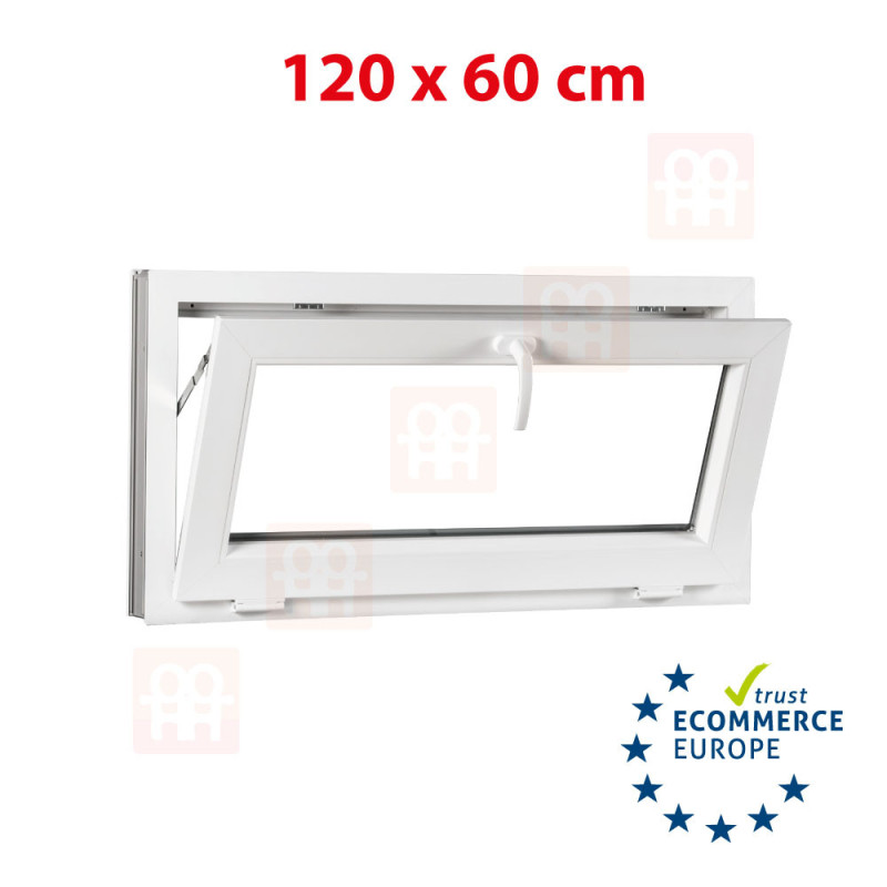 Kunststofffenster | 120x60 cm (1200x600 mm) | weiß | Kipp-Fenster Kunststofffenster | 120x60 cm (1200x600 mm) | weiß | Kipp-Fenster