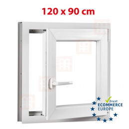 Kunststofffenster | 120x90 cm (1200x900 mm) | weiß | dreh-kipp | rechts