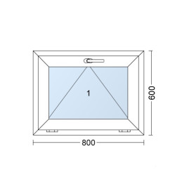 Kunststofffenster | 80x60 cm (800x600 mm) | weiß | Kipp-Fenster