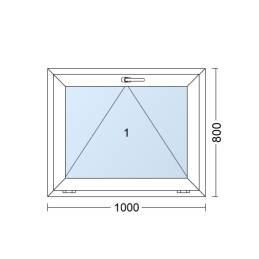 Kunststofffenster 100x80 cm (1000x800mm) Kipp-Fenster Weiße / Goldene Eiche
