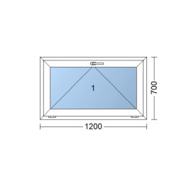 Kunststofffenster 120x70 cm (1200x700mm) Kipp-Fenster Weiße / Goldene Eiche