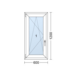 Kunststofffenster 60x120 cm (600x1200mm) Dreh-Kipp-Fenster links Weiße / Goldene Eiche