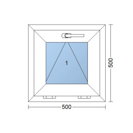 Kunststofffenster 50x50 cm (500x500mm) Kipp-Fenster Weiße / Anthrazit