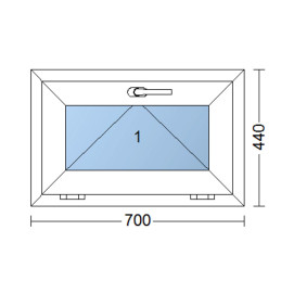 Kunststofffenster 70x44 cm (700x440mm) Kipp-Fenster Weiße / Anthrazit