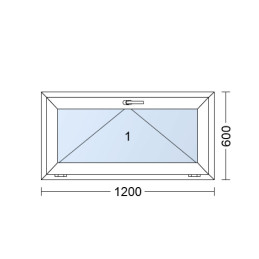Kunststofffenster 120x60 cm (1200x600mm) Kipp-Fenster Weiße / Anthrazit
