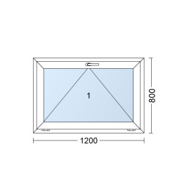Kunststofffenster 120x80 cm (1200x800mm) Kipp-Fenster Weiße / Anthrazit