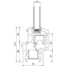 Kunststofffenster 80x80 cm (800x800mm) Dreh-Kipp-Fenster rechts Weiße / Anthrazit