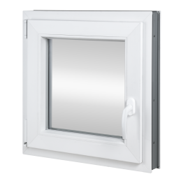 Kunststofffenster 80x80 cm (800x800mm) Dreh-Kipp-Fenster links Weiße / Goldene Eiche