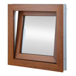 Kunststofffenster 80x80 cm (800x800mm) Dreh-Kipp-Fenster links Weiße / Goldene Eiche