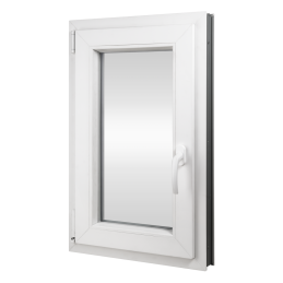 Kunststofffenster | 80x100 cm (800x1000 mm) | weiß | Dreh-Kipp-Fenster | links