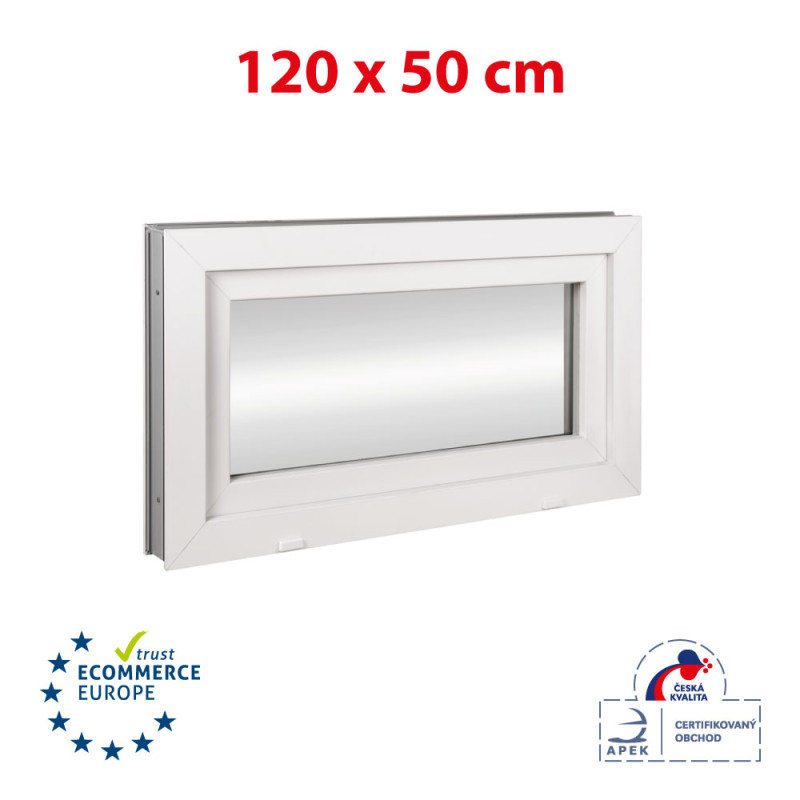 Kunststofffenster | 120x50 cm (1200x500 mm) | weiß | Kipp-Fenster