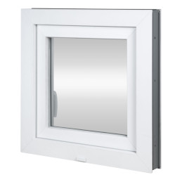 Kunststofffenster | 60x60 cm (600x600 mm) | weiß | Dreh-Kipp-Fenster | links