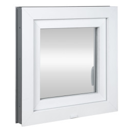 Kunststofffenster | 55 x 55 cm (550 x 550 mm) | weiß | Dreh-Kipp-Fenster | rechts