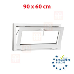 Kunststofffenster | 90x60 cm (900x600 mm) | weiß | Kipp-Fenster Kunststofffenster | 90x60 cm (900x600 mm) | weiß | Kipp-Fenster