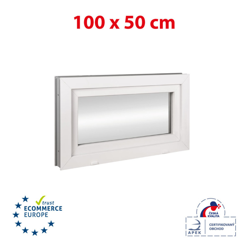 Kunststofffenster | 100x50 cm (1000x500 mm) | weiß | Kipp-Fenster Kunststofffenster | 100x50 cm (1000x500 mm) | weiß | Kipp-Fenster