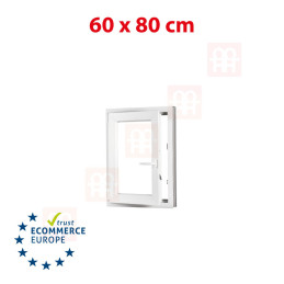 Kunststofffenster | 60x80 cm (600x800 mm) | weiß |Dreh-Kipp-Fenster | links Kunststofffenster | 60x80 cm (600x800 mm) | weiß |Dreh-Kipp-Fenster | links