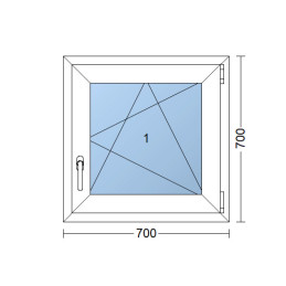 Kunststofffenster | 70 x 70 cm (700 x 700 mm) | weiß | Dreh-Kipp-Fenster | rechts Kunststofffenster | 70 x 70 cm (700 x 700 mm) | weiß | Dreh-Kipp-Fenster | rechts