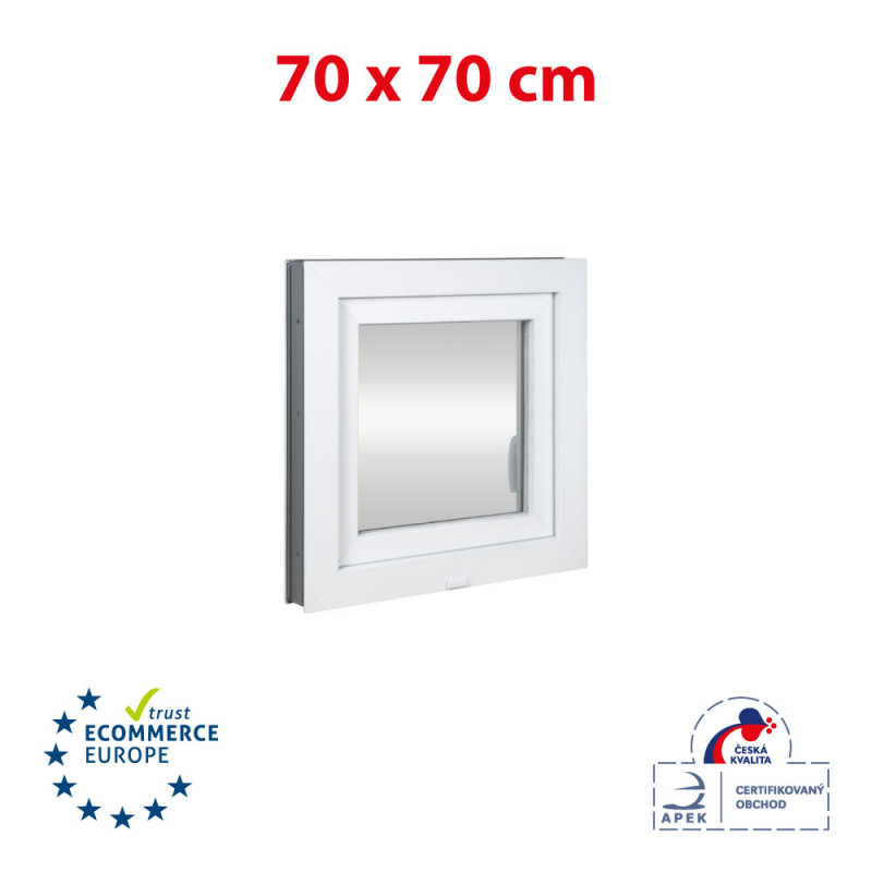 Kunststofffenster | 70 x 70 cm (700 x 700 mm) | weiß | Dreh-Kipp-Fenster | rechts Kunststofffenster | 70 x 70 cm (700 x 700 mm) | weiß | Dreh-Kipp-Fenster | rechts
