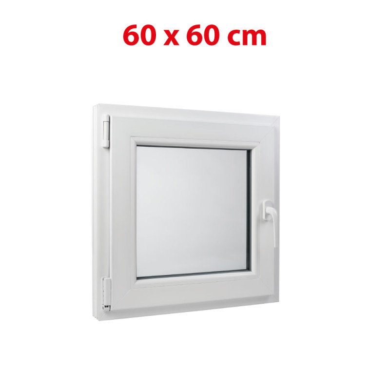 Weißes Kunststoff-Kippfenster 600 × 600 mm (60 × 60 cm) für Nebenräume Aplast 60