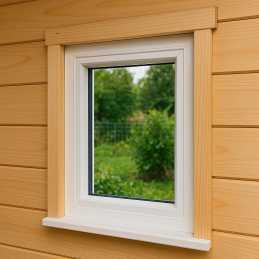 Weißes Kunststoff-Kippfenster 800 × 500 mm (80 × 50 cm) für Nebenräume Aplast 60